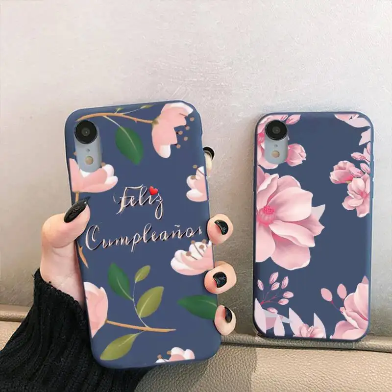 

Leaf Petal Plant Flower Phone Case For Iphone 6 6s 7 8 Plus XR X XS XSmax 11 12 Pro Mini Max Candy Purple Silicone Cover