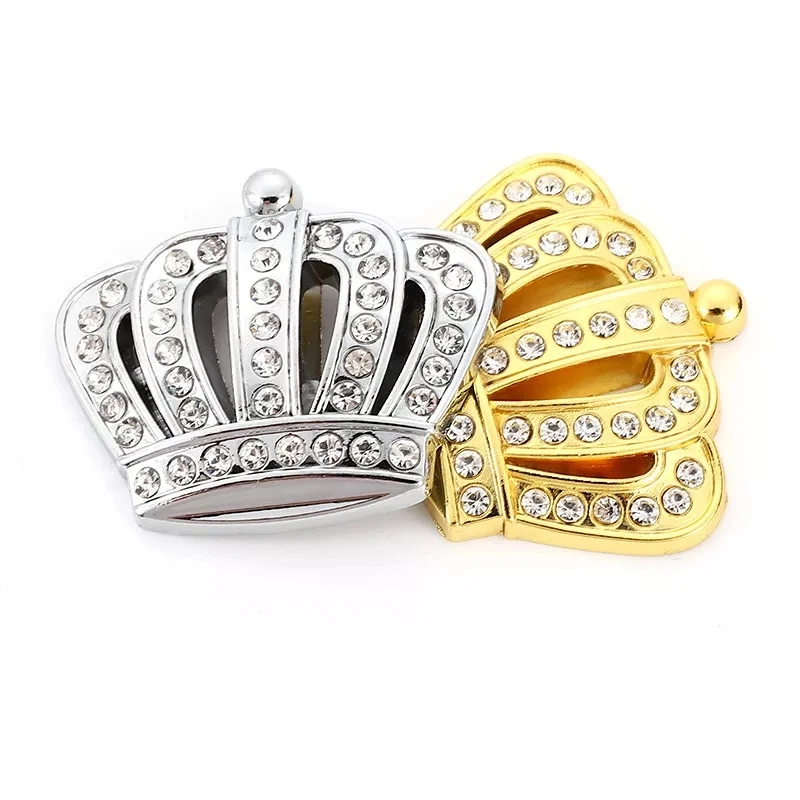 Модные 3D Металл Авто Сделай Сам Алмазная коронка цвета: золотистый серебристый