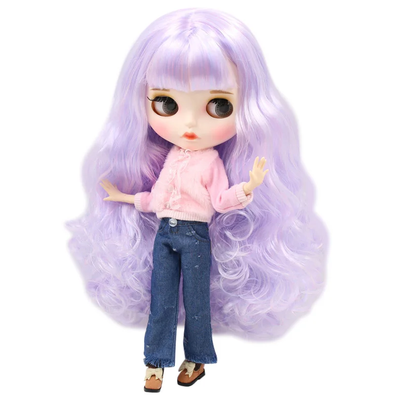 Кукла Blyth No. BL1017/6005 шарнирная розовая с голубыми волосами 1/6|Куклы| |