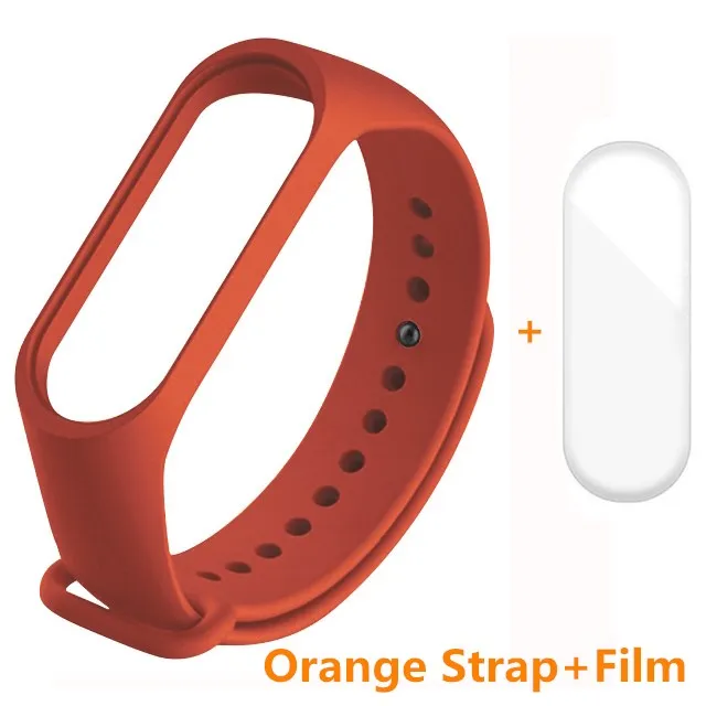 2in1 Orange Для Xiaomi mi Band 4 3 ремешок розовый винный красный цвет ТПУ силиконовый браслет для Xio mi band 4 3 Band 4 band 3 браслет(не - Цвет: 2in1 Orange