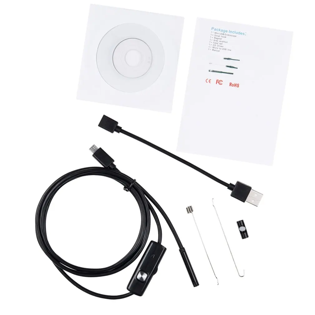 

1/1.5/2M 7/5.5mm Lens Endoscope HD 480P USB OTG Snake Endoscope Waterproof Inspection Pipe Camera Borescope For Android Phone PC