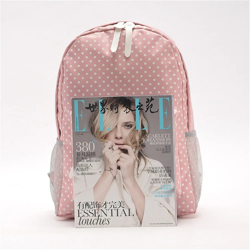 High Backpack Women Quality Pink Cute Breathable Student Backpacks Sweet Polka Dots School Bags For Teens Girls Travel bags