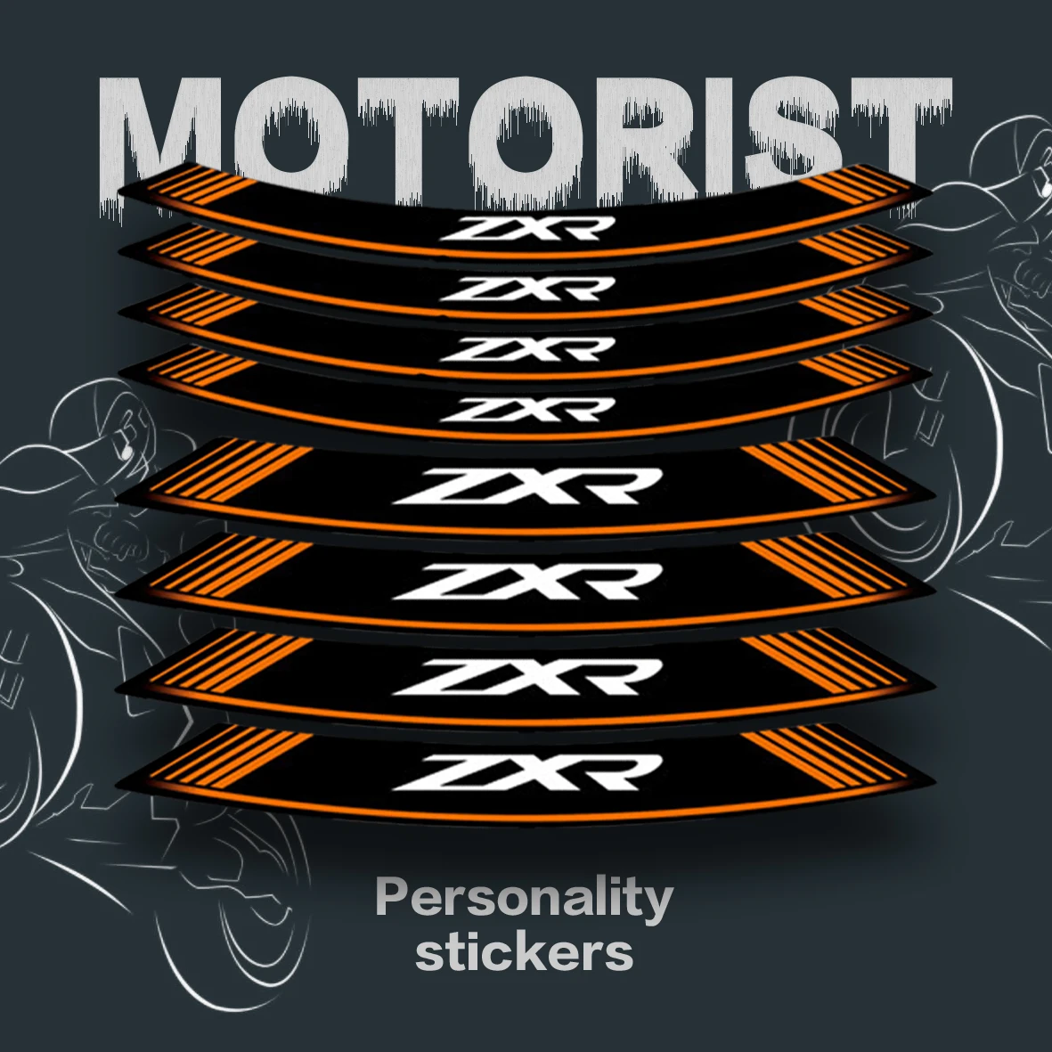 Набор из 8 шт. наклейка на мотоцикл в полоску модель логотип наклейки колеса шины