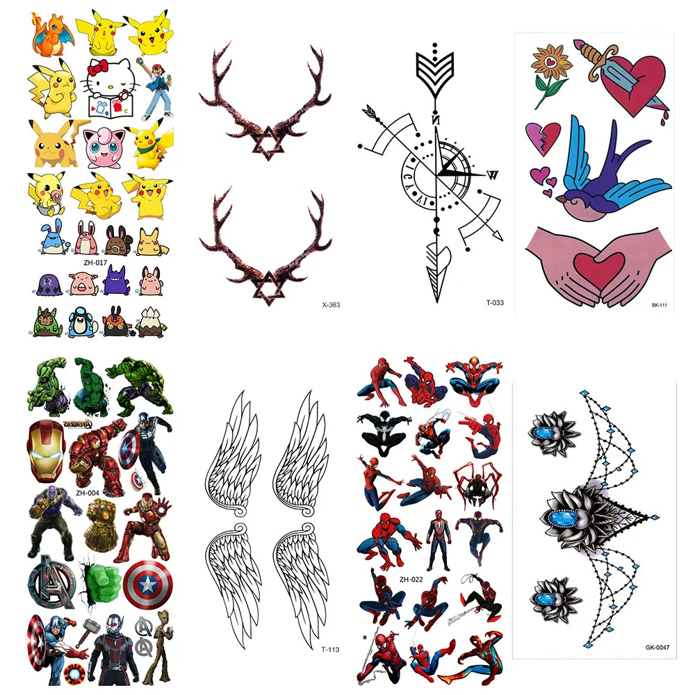 Тату поддельные татуировки Детские Водонепроницаемые временные Femme наклейки для