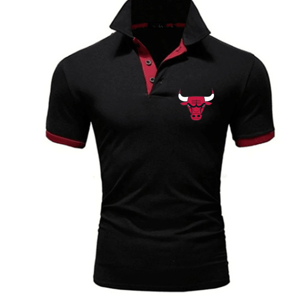 

Summer men's short-sleeved T-shirt trend trend brand lapel polo shirt men's fit ins black compassionate shirt