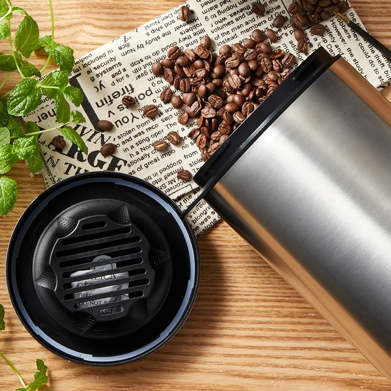 

Coffee Bean Storage Canister Stainless Steel,Stainless Steel Container - Fresher Beans and Grounds for Longer