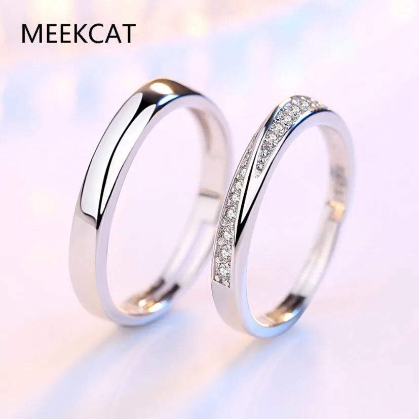 

925 Sterling Silver New Jewelry Fashion Woman Opening Ring Anniversary Wedding Engagement Couple Ring anillos De Prata