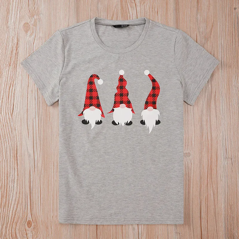 

Fashion Casual Santa Claus Round Neck Short Sleeve Women Tshirt Christmas Party Shirt Christmas Tops Dropshipping