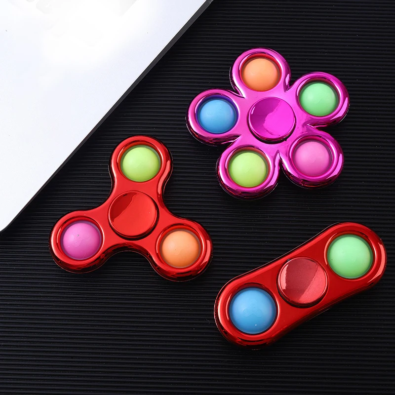 

New electroplated finger bubble music toy software press release board fingertip gyro gifts for adults and children