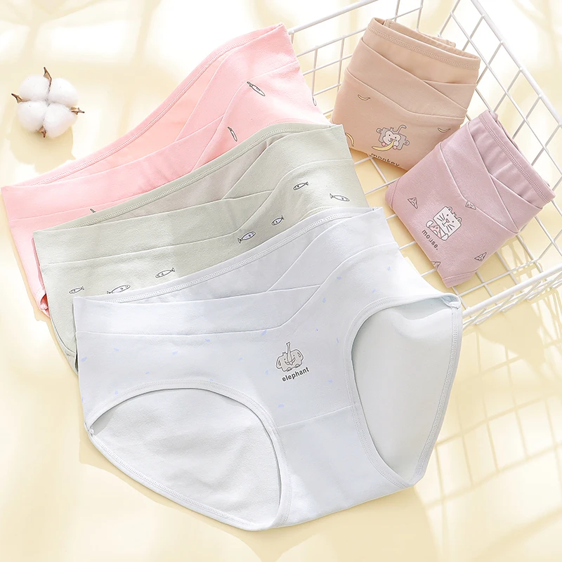 Pregnant women's underwear, low waist, pure cotton crotch, pregnant belly lift shorts, antibacterial breathable underwear, plus
