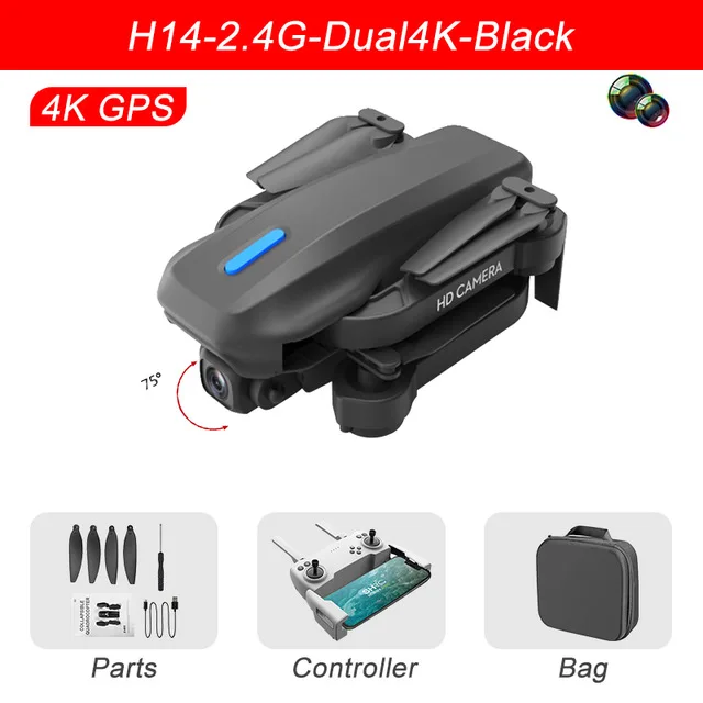 2022 new H14 RC Drone 4K HD Camera 5G GPS WIFI Height Hold real-time propagation Foldable RC Quadcopter Helicopter Toy rc plane enlarge