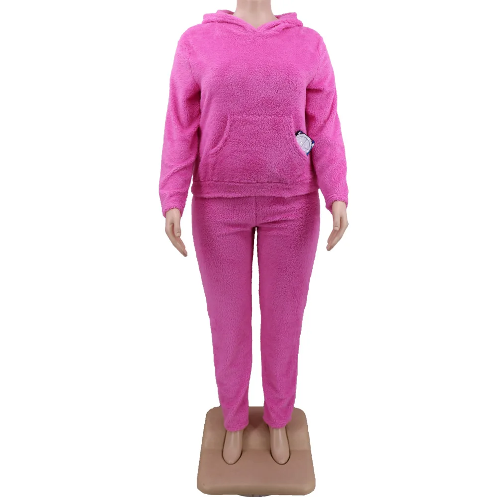 

Winter Fur Fleece Warm Two Piece Outfits 2 Piece Sets Womens Outfits Winter Tracksuit Hoodies Jogger Sweat Suits Matching Sets