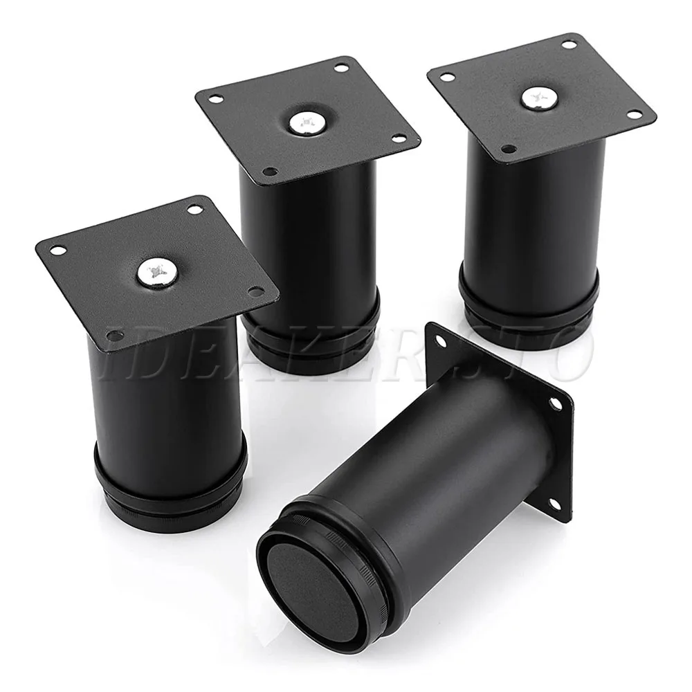 

2/4Pcs Black Metal Furniture Legs Adjustable Stainless Steel Furniture Sofa Legs for Cabinet tv stands beds dressers furniture
