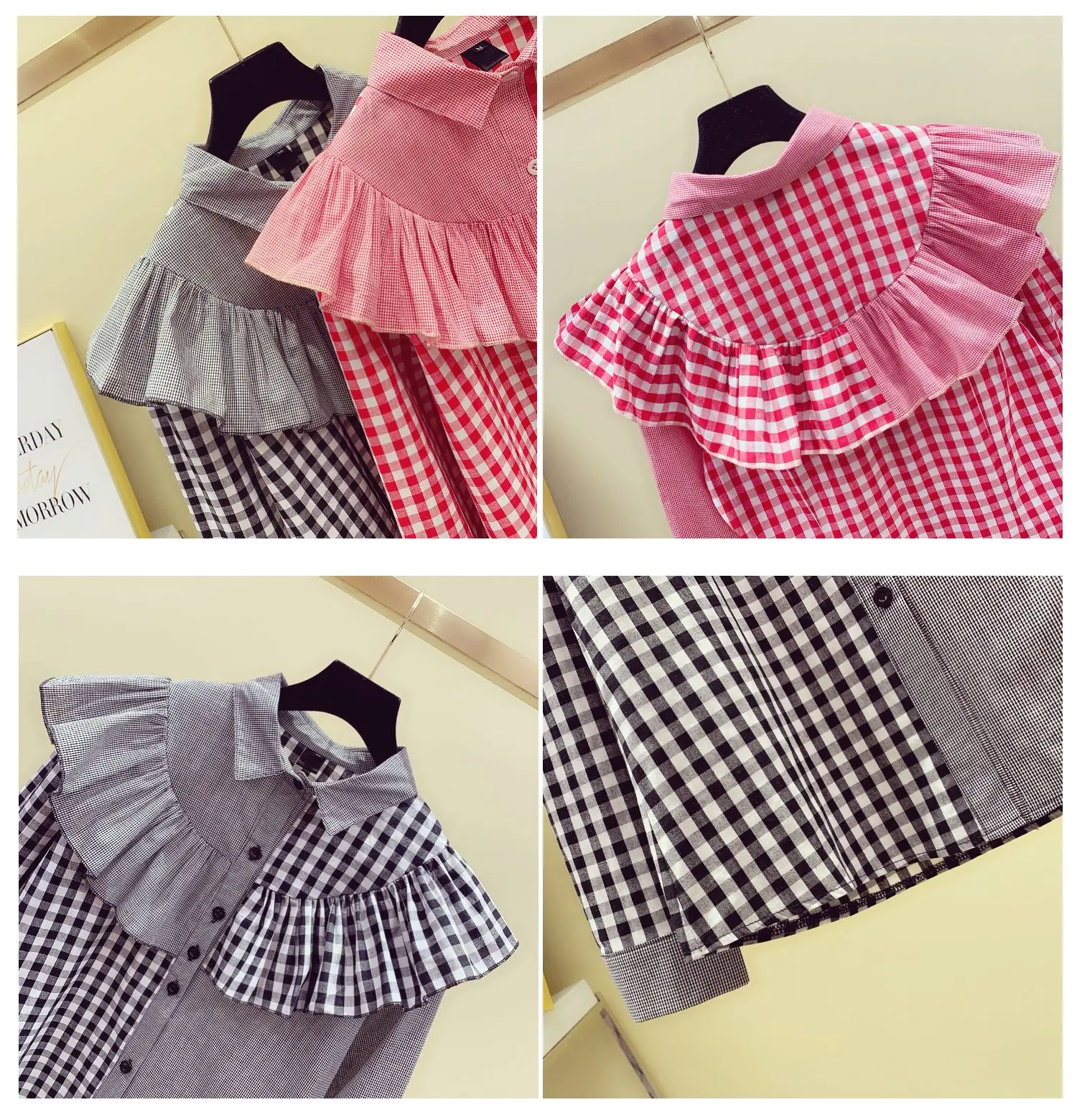 Chemise à carreaux à col rabattu et manches longues pour femmes, nouvelle collection automne 2020, style coréen, haut blouse