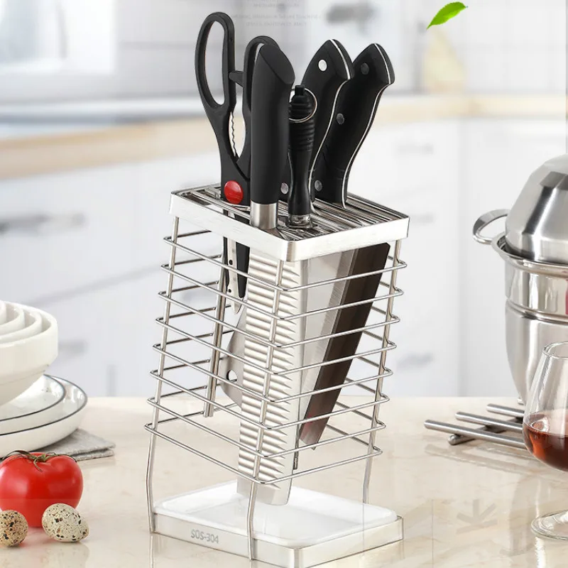 

Knife Holder Stainless Steel Kitchen Organizer Multifunctional Scissors Holder Organizador Cocina Knife Organizer Holder DA60DJ