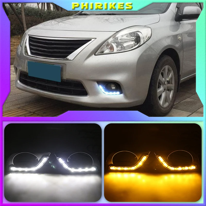 

Дневные ходовые огни дневного света, противотуманные фары 2 шт. для Nissan Almera латио Sunny, Versa 2011 2012 2013