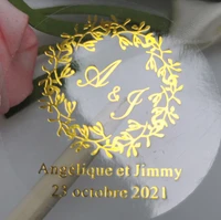 wedding stickers real foil shiny gold custom stickers logo labels personalised baptism birthday clear 100 pcs