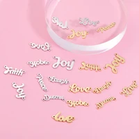 2021 fashion hypoallergenic mirror polished waterproof stainless steel english words love joy charms for diy making jewelry