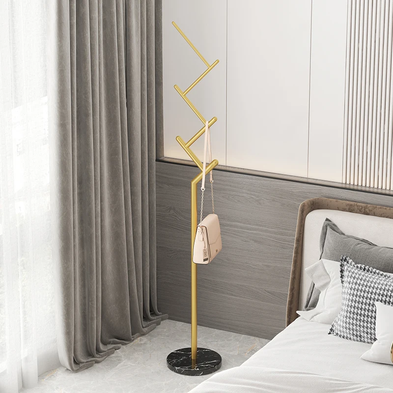

Modern Standing Coat Rack Living room Furniture Simple Metal Hanger Home Bedroom Mobile Floor Clothes Rail Storage Shelf Ins