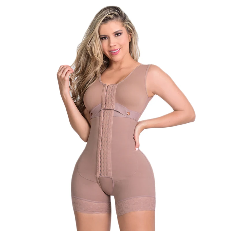 High Compression Shapewear With Hook And Eye Front Closure shaper Adjustable Bra Slimming Bodysuit