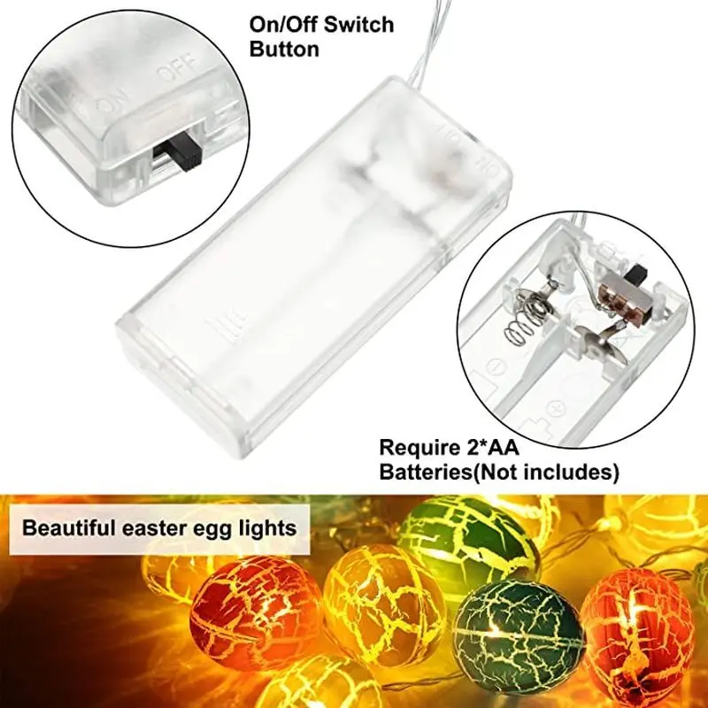 

LED Cracked Egg String Lights Christmas Lantern Easter Eggs Garland Fairy Lighting Strings for Xmas New Year Holiday Decor Light