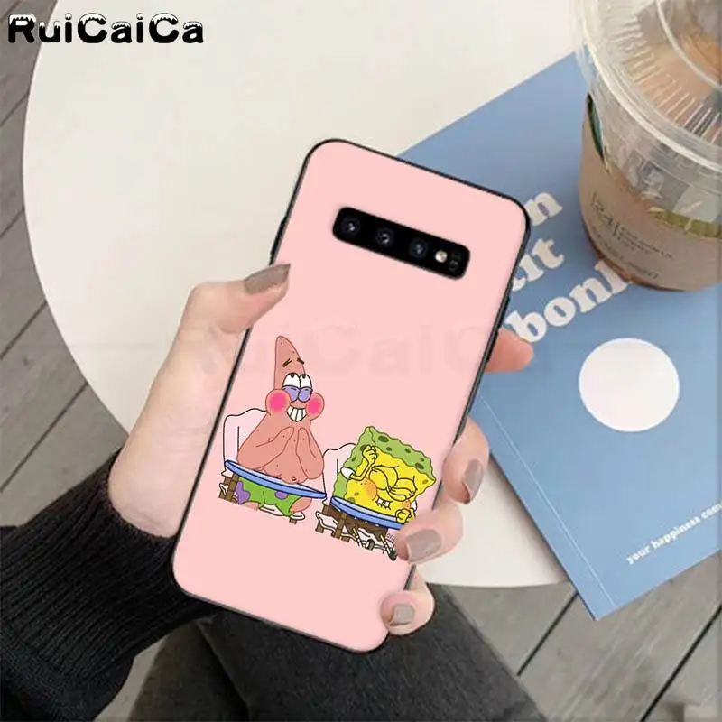 RuiCaiCa Губка Боб Квадратные Штаны чехол для телефона samsung S9 plus S5 S6 edge S7 S8 S10 E