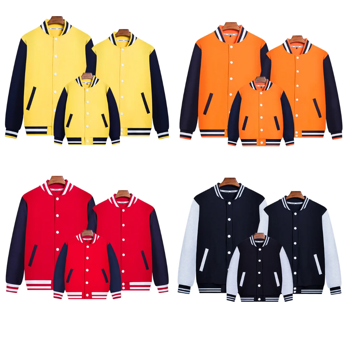

Baseball Uniforms coat Autumn Winter sports Jacket Family Cotton Coat family matching outfits Mother Father Children clothes