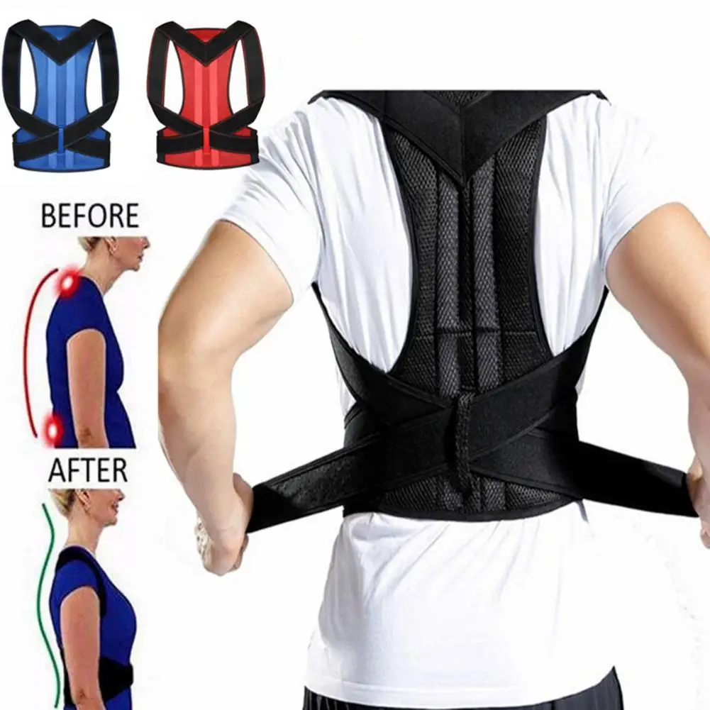 

Back Brace Belt Correct Posture Corrector Adjustable Buckles Lightweight Ergonomic Adult Correction Belt Bandage for Man