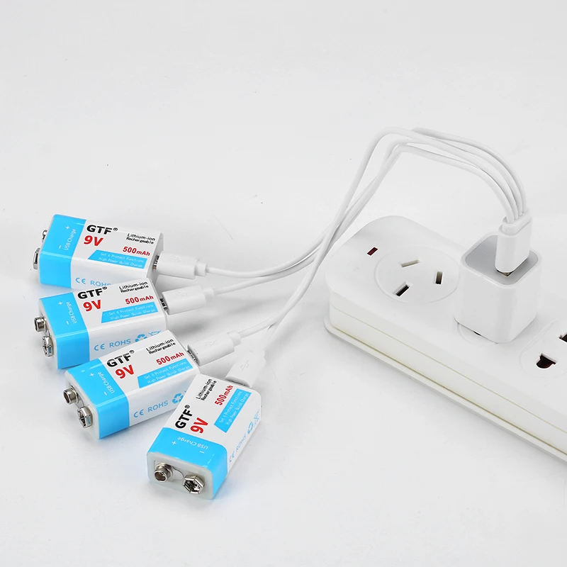 

9V 1000mah Rechargeable battery 9v 500mah micro USB battery for multimeter microphone, toy, remote control, ktv use