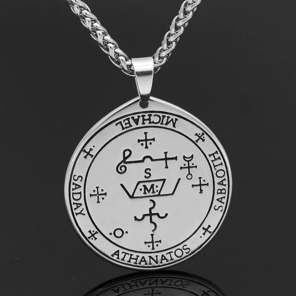 Talisman Pentacle of Solomon Seal Wiccan Pagan Hermetic Enochian Kabbalah Подвеска Ожерелье нержавеющая