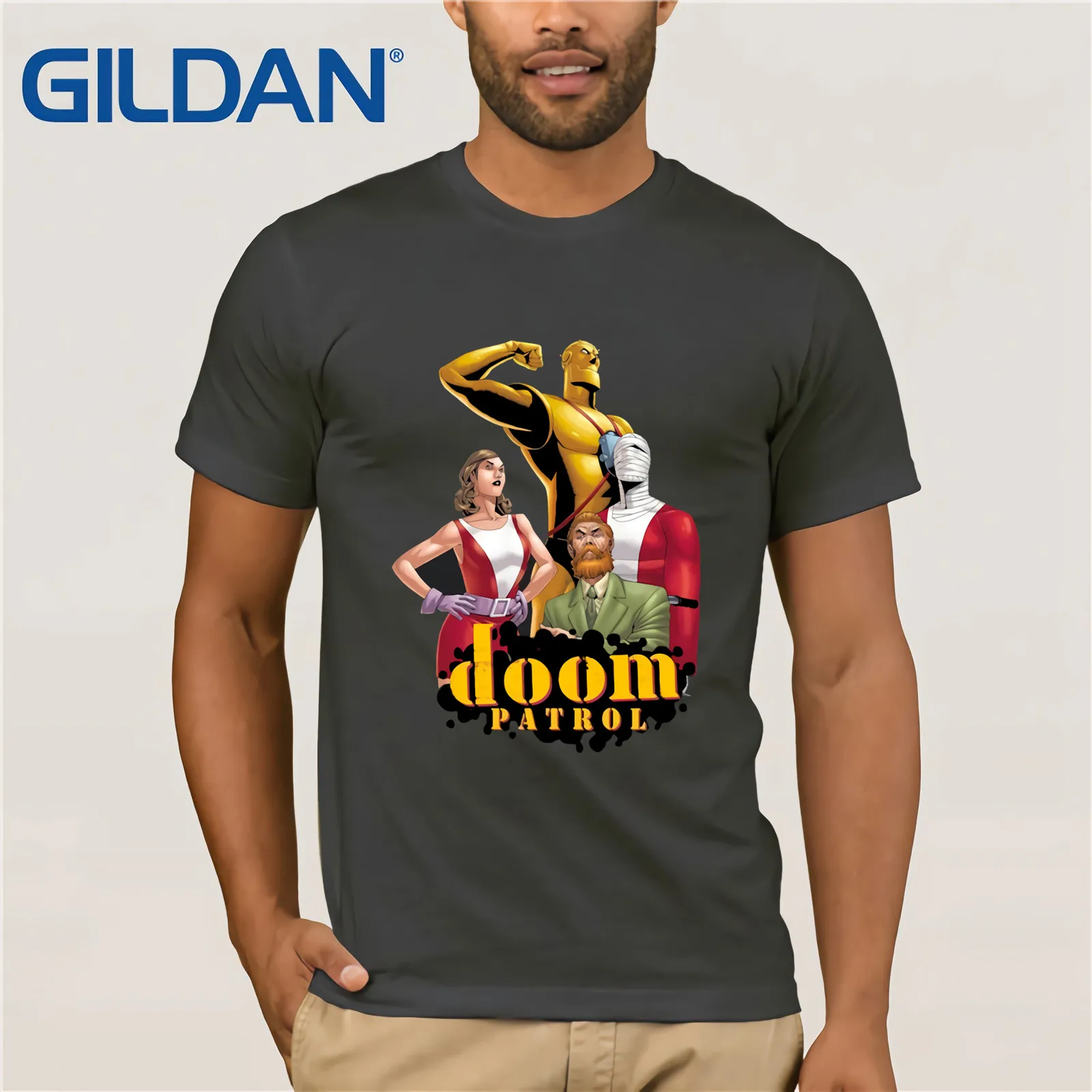 Рубашка Doom патруль лето 2019 Мужская футболка с коротким рукавом популярная