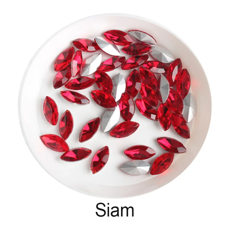 30 шт./лот 3D Стразы для дизайна ногтей сияющий цвет конский глаз горный хрусталь