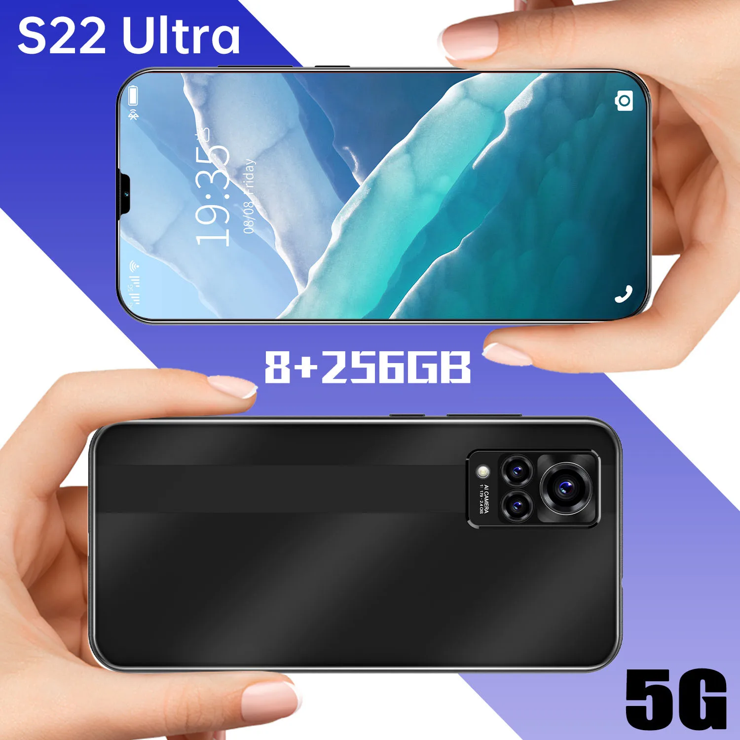 

Global S22 Ultra 6.7'' Android10 Smartphone 32MP Camera 8GB 256GB Fingerprint ID 4G LTE Dual SIM Card 8 Cores MTK 6889 Cellphone