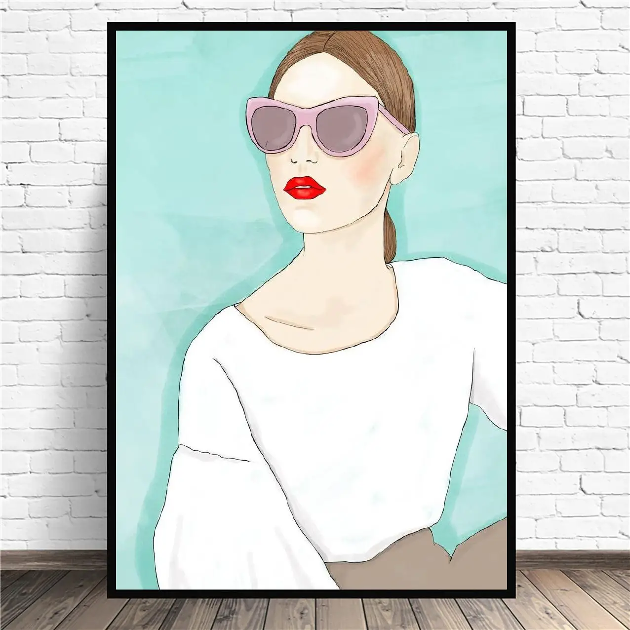 Sunglasses Abstract Canvas Wall Art Print Modern Poster Pictures Living Room Decor | Дом и сад