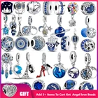 Браслет из серебра 925 пробы с изображением Луны самолета космоса