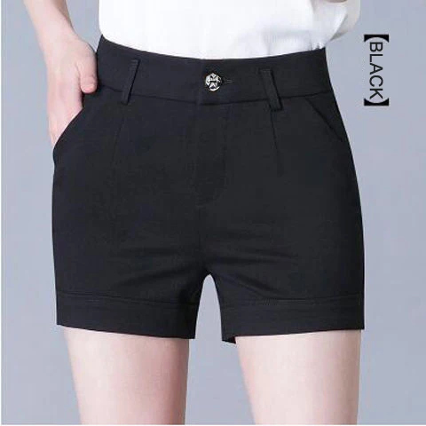 Шорты женские с завышенной талией приталенные Повседневные Удобные прямые