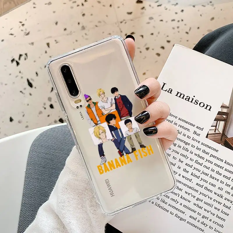 

banana fish Phone Case Transparent for Samsung A71 S9 10 20 HUAWEI p30 40 honor 10i 8x xiaomi note 8 Pro 10t 11