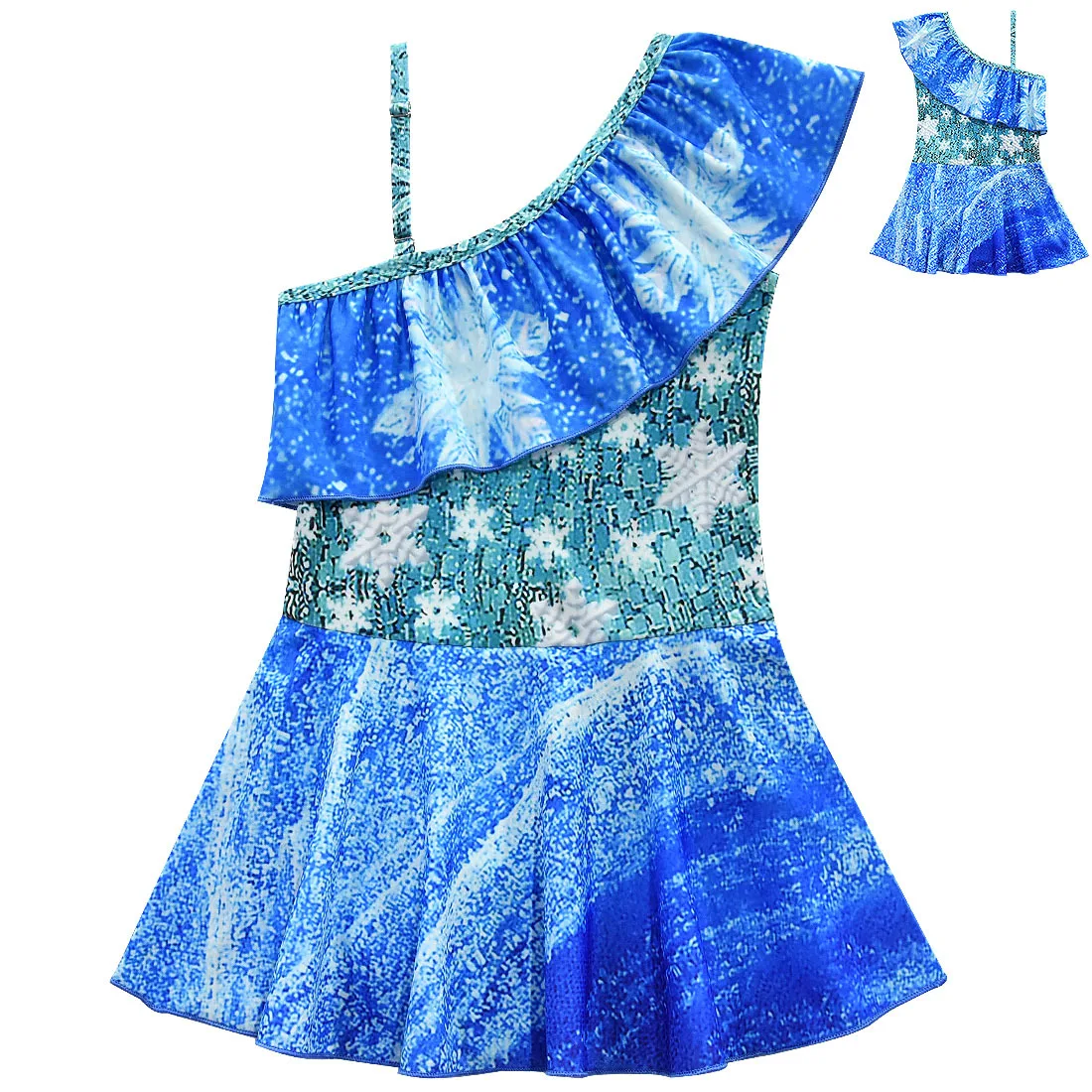 От 3 до 12 лет купальники для девочек бикини Эльза Анна косплей купальный костюм