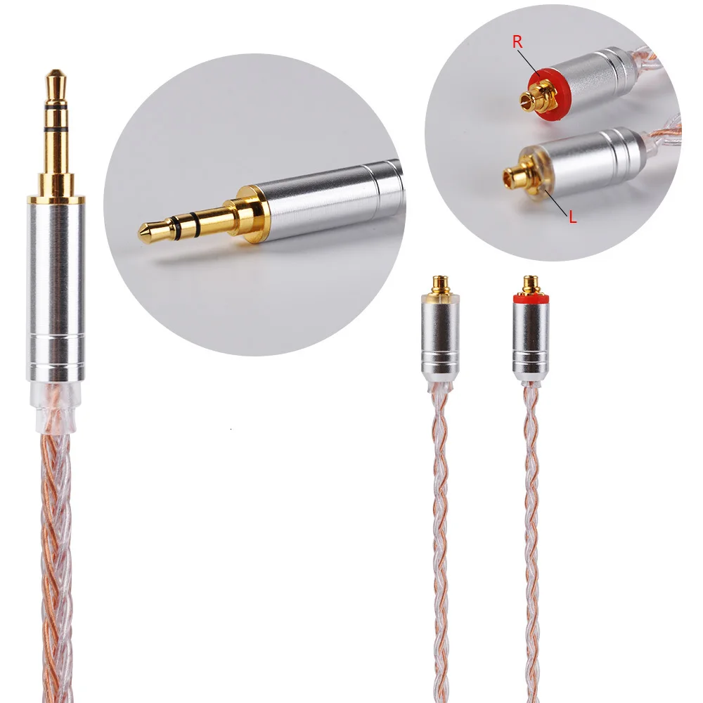 HiFiHear 8 Core посеребренный кабель 2,5/3,5/4,4 мм балансный кабель с MMCX/2pin разъем для LZ A6 HQ12 AS10 ZS10 ZS6 СЖД