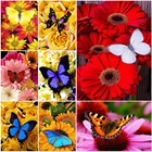 MEIVN алмазная живопись красочные бабочки и цветы полная квадратная Алмазная вышивка животные со стразами картины набор для рукоделия