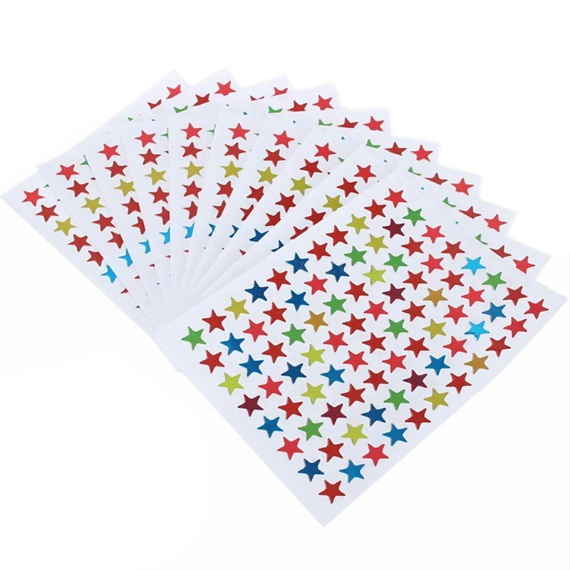 

10 Sheets Smile Stars Decal School Children Kid Teacher Merit Reward Sticker Happy