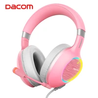 dacom gh06 usb gaming headphone stereo headphone flexible adjustable with microphone for laptoppcmobile