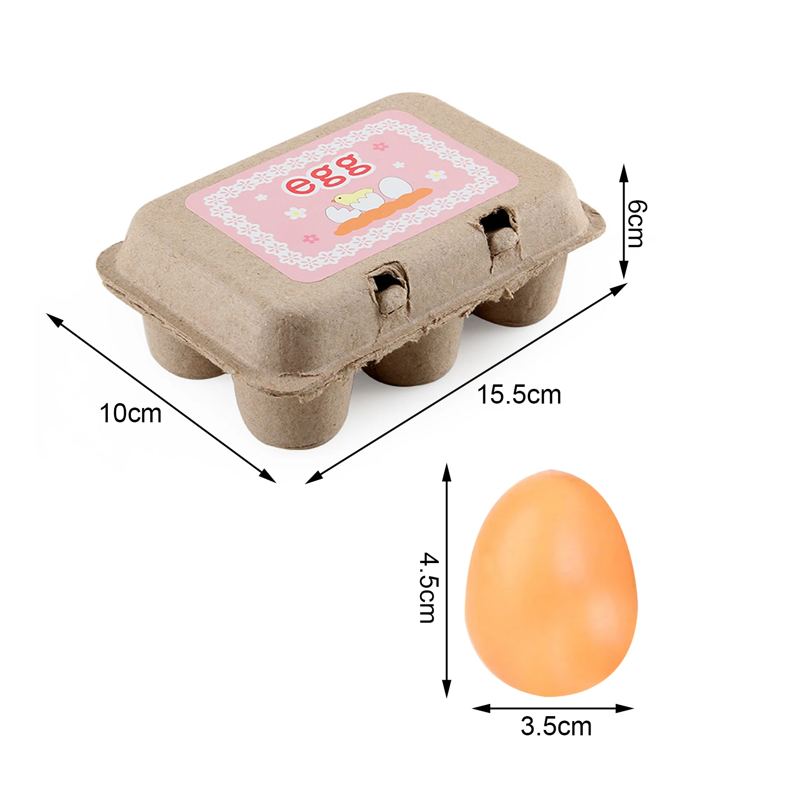 

6pcs Simulation Eggs Wooden Toys Set Kids Kitchen Pretend Play Food Eggs Toys Set Children Baking Ingredients Games