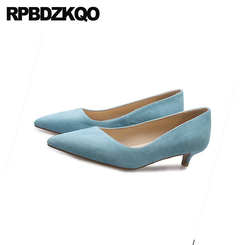 Женские Обувь на низком каблуке без застежки Цвет нежно-фиолетовый синий черный