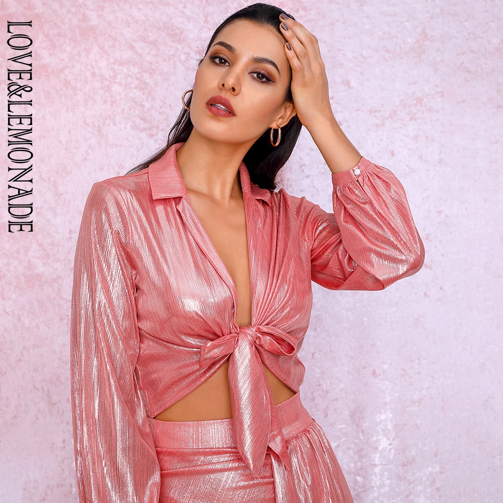 Женское боди LOVE & LEMONADE розовое светоотражающее с глубоким треугольным вырезом и