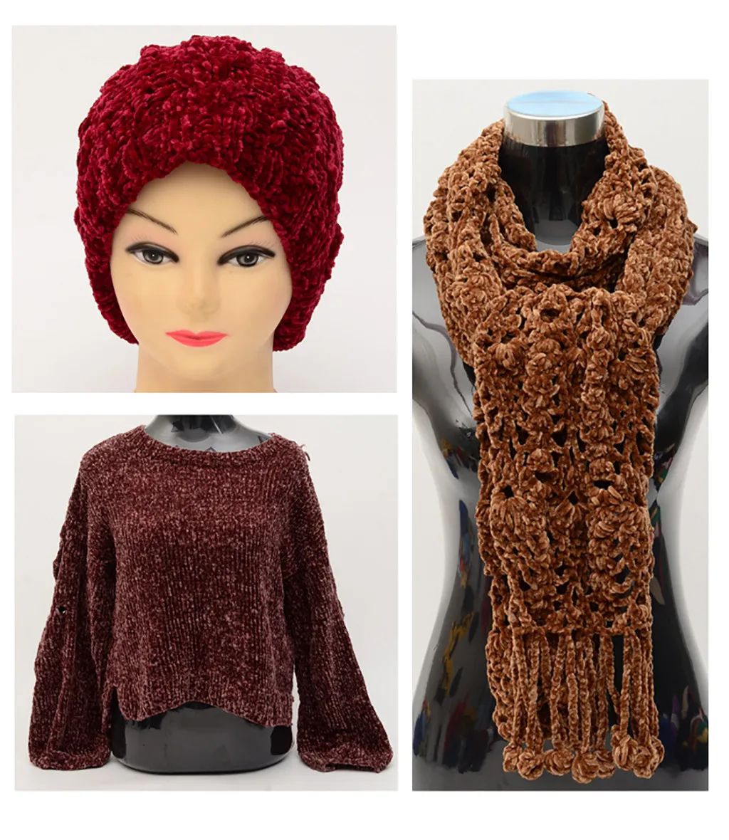 Золото бархат пряжа ровинг шарф вязаный шерстяной пряжи Толщина теплая шапка