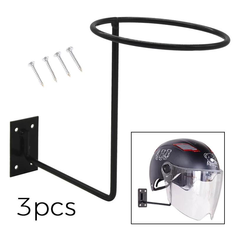 

Motorcycle Helmet Bracket Support Iron Wall Mounted Hook Rack Thick Accessories