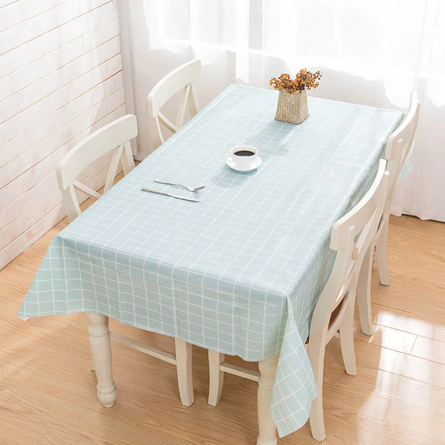 Пластиковая скатерть маслостойкая Водонепроницаемая прямоугольная клетчатая