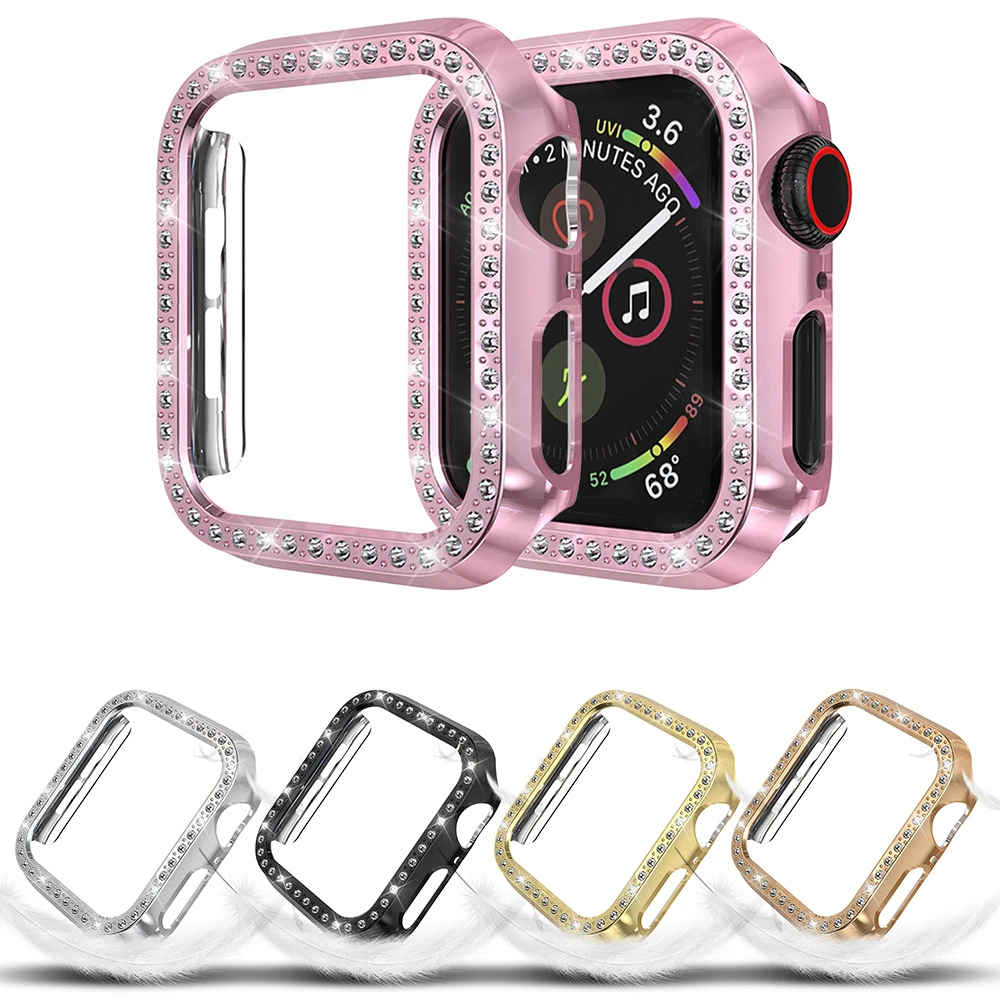 Чехол-бампер для часов с полным покрытием Apple Watch Series 4 3 2 1 блестящая рамка