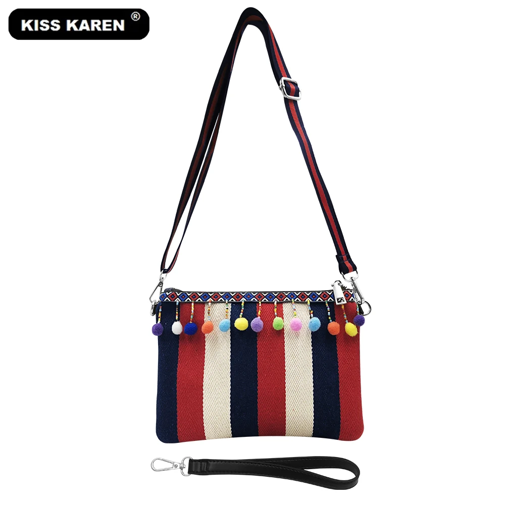 Новое поступление стильные женские Наплечные сумки с помпонами и бахромой